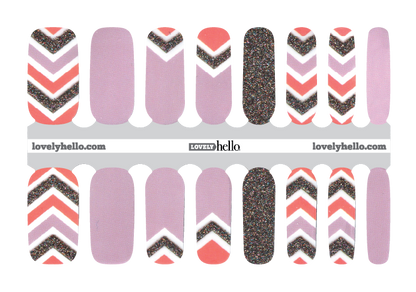 Sherbet Chevron Glam Nail Wraps