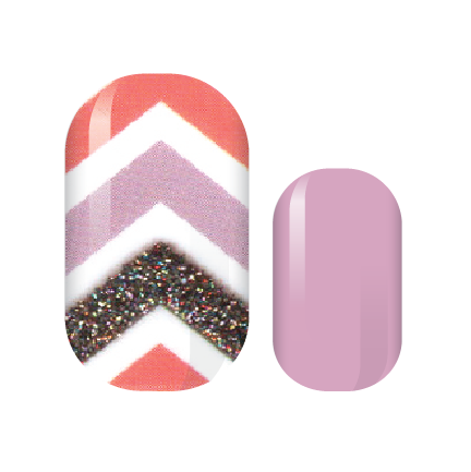 Sherbet Chevron Glam Nail Wraps