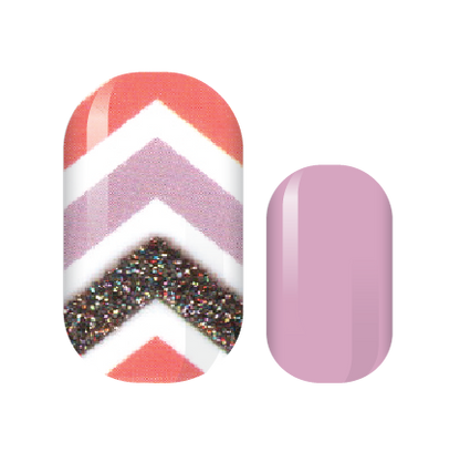 Sherbet Chevron Glam Nail Wraps