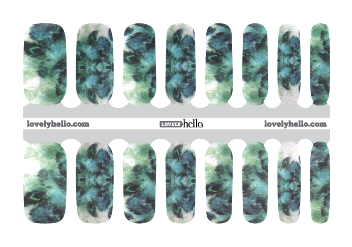 Feathered Teal Nail Wraps