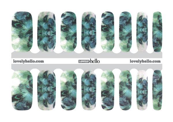 Feathered Teal Nail Wraps