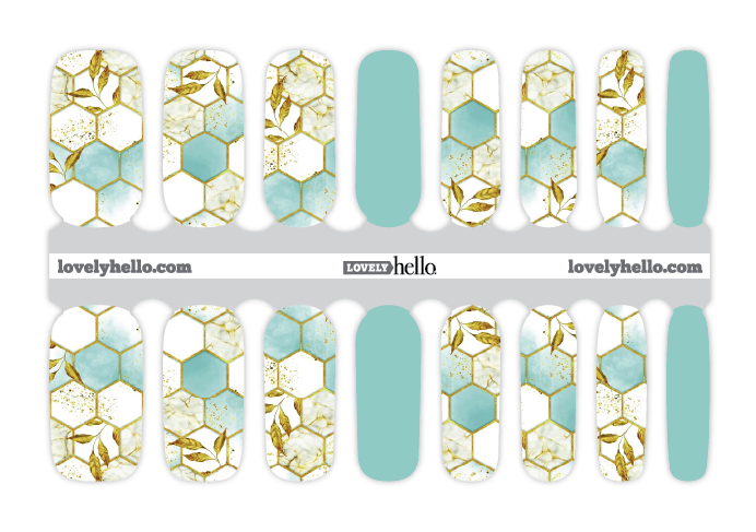 Sky Floral Hex Nail Wraps