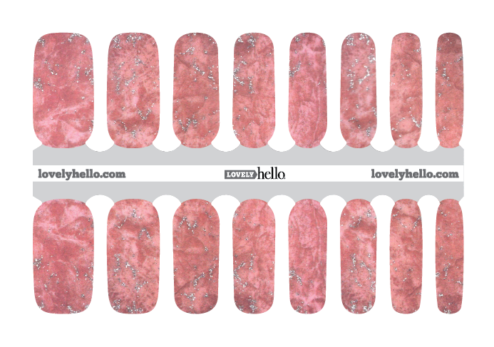 Silvery Pink Marble Nail Wraps