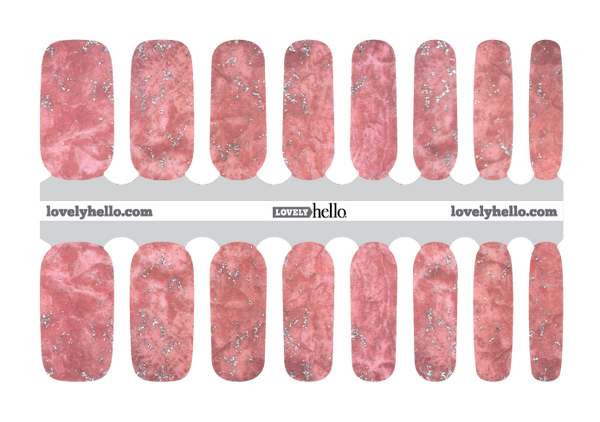 Silvery Pink Marble Nail Wraps