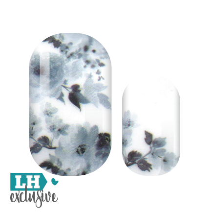 Navy Watercolor Floral Nail Wraps
