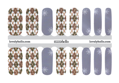 Argyle Frost Nail Wraps