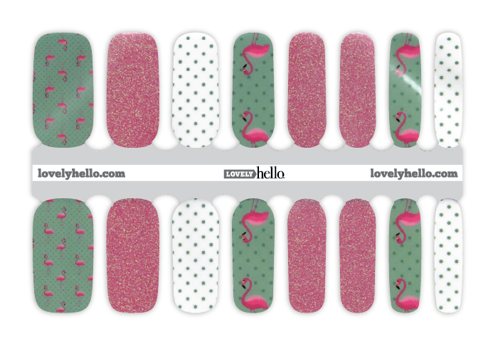 Minty Flamingo Nail Wraps