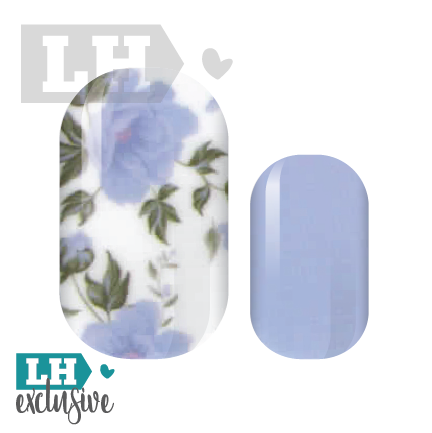 Baby Blue Floral Nail Wraps