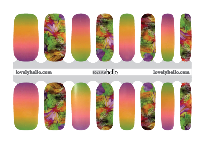 Vibrant Ink Blot Nail Wraps