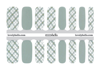 Baby Blue Gingham Nail Wraps