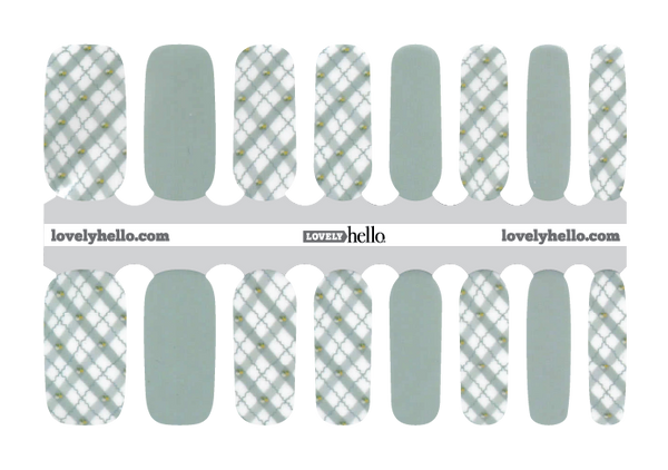 Baby Blue Gingham Nail Wraps