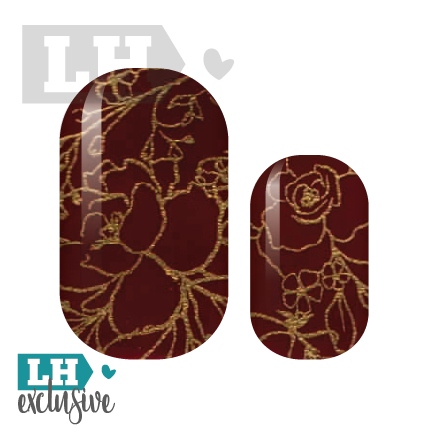 Golden Floral Nail Wraps