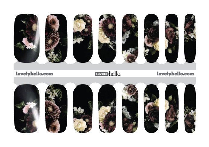 Midnight Floral Nail Wraps