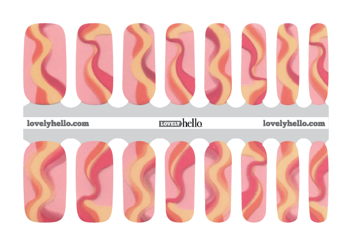 Peach Swirls Nail Wraps