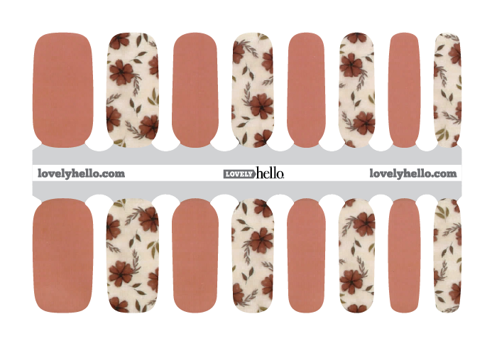 Ginger Floral Nail Wraps