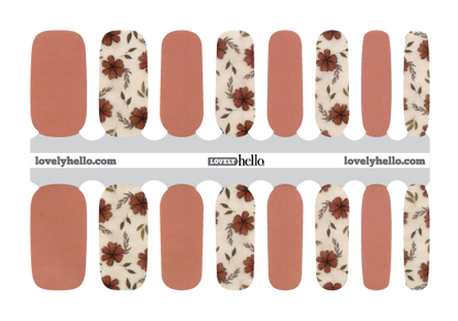 Ginger Floral Nail Wraps