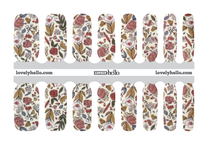 Illustrated Floral Nail Wraps