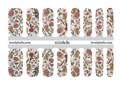 Illustrated Floral Nail Wraps