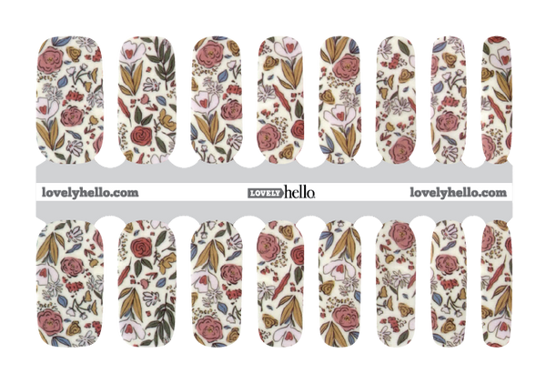 Illustrated Floral Nail Wraps
