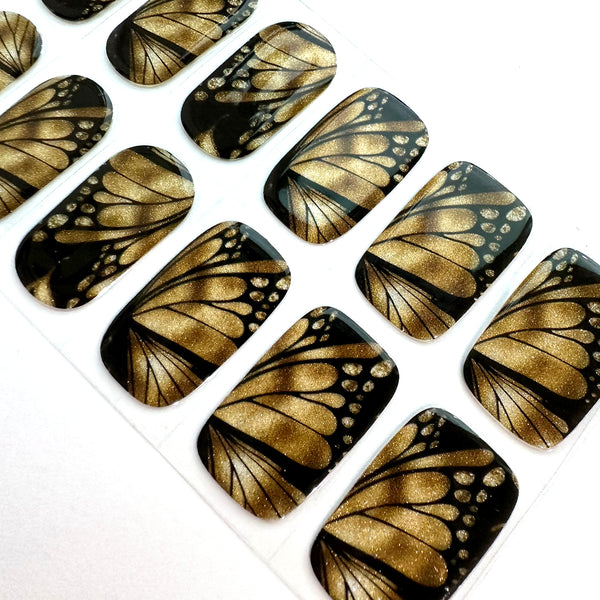 Golden Butterfly Nail Wraps