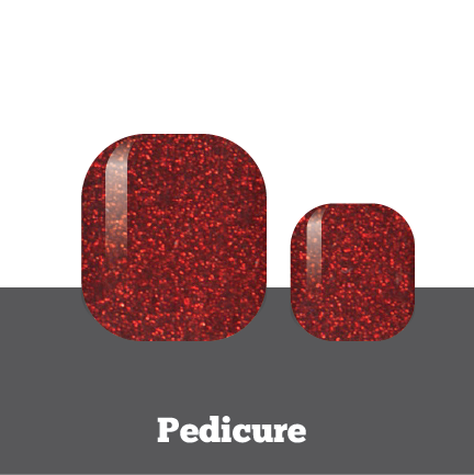 Ruby Red Glitter Pedicure Wrap