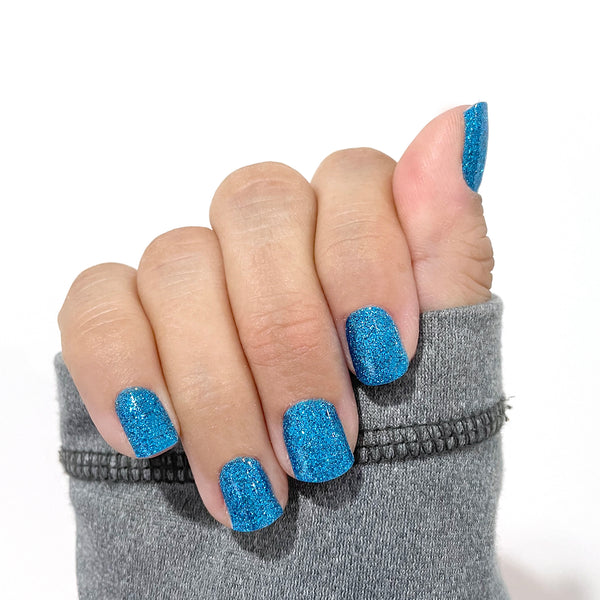 Blue Glitter Nail Wraps
