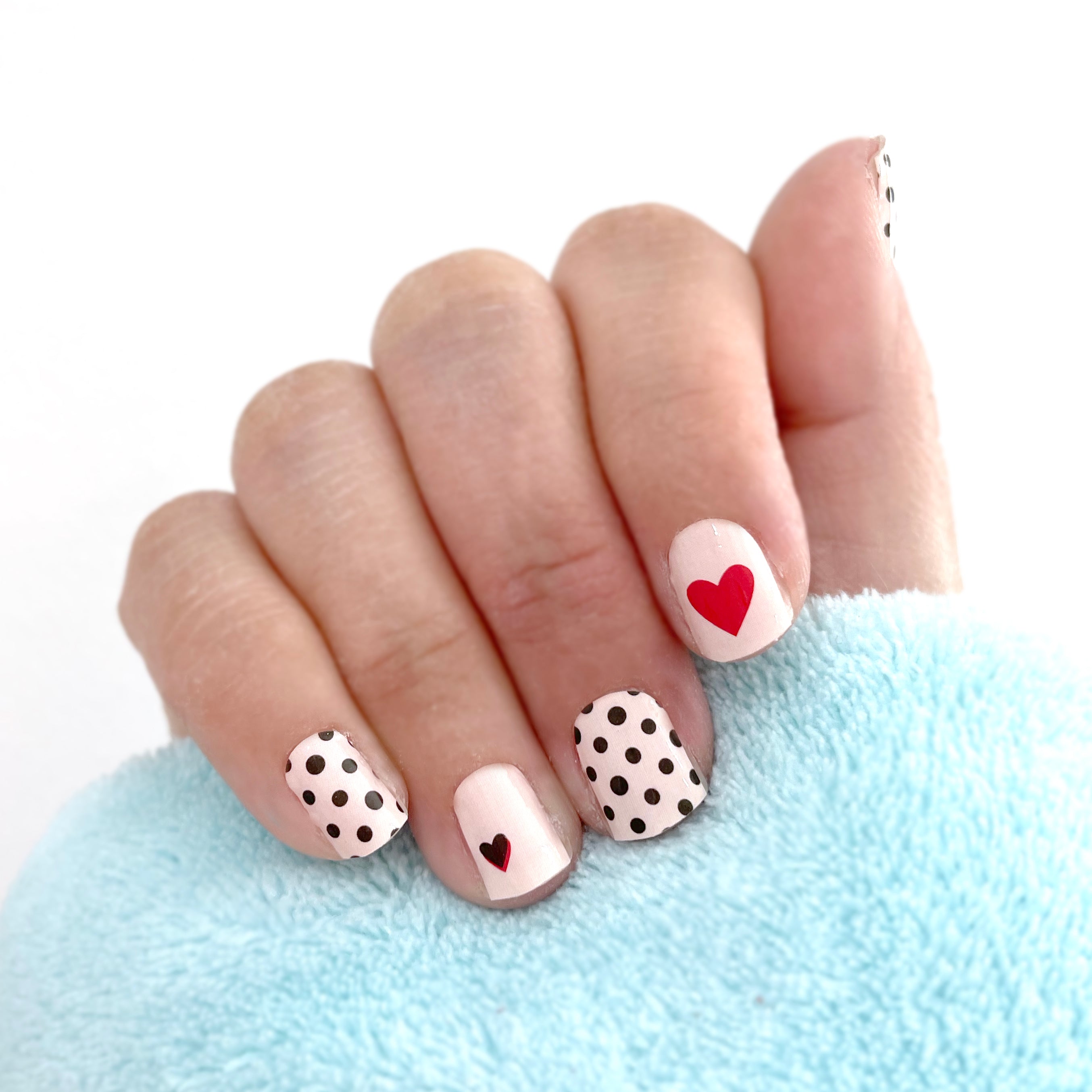 Polka Hearts Nail Wraps