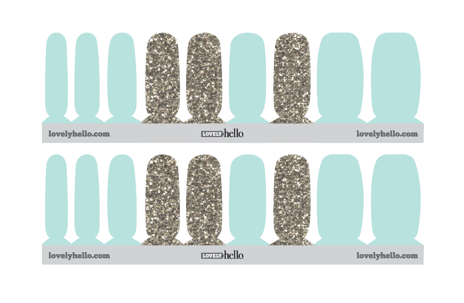 Golden Seafoam Glitz Nail Wraps