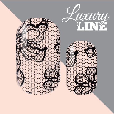Black Lace Floral Nail Wraps