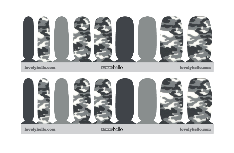 Charcoal Camo Nail Wraps