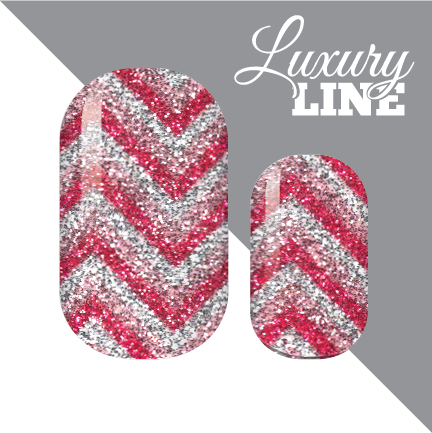 Pink Chevron Sparkle Nail Wraps