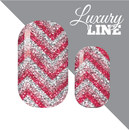 Pink Chevron Sparkle Nail Wraps