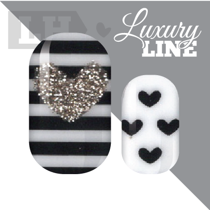 Sparkle Hearts and Stripes Nail Wraps