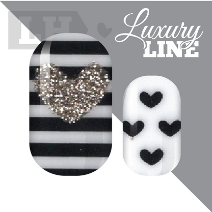 Sparkle Hearts and Stripes Nail Wraps