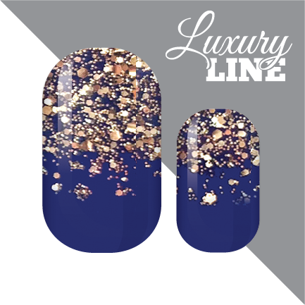 Royal Blue Golden Crush Nail Wraps