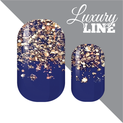 Royal Blue Golden Crush Nail Wraps