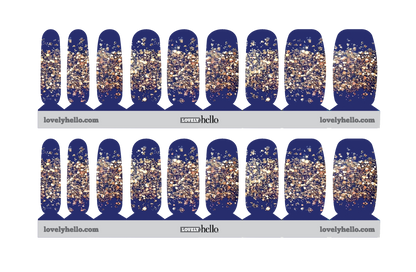 Royal Blue Golden Crush Nail Wraps