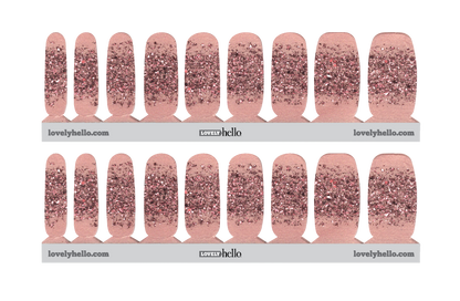 Pink and Pink Glam Nail Wraps