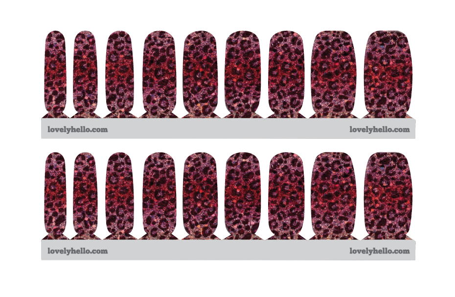 Rose Colored Leopard Nail Wraps