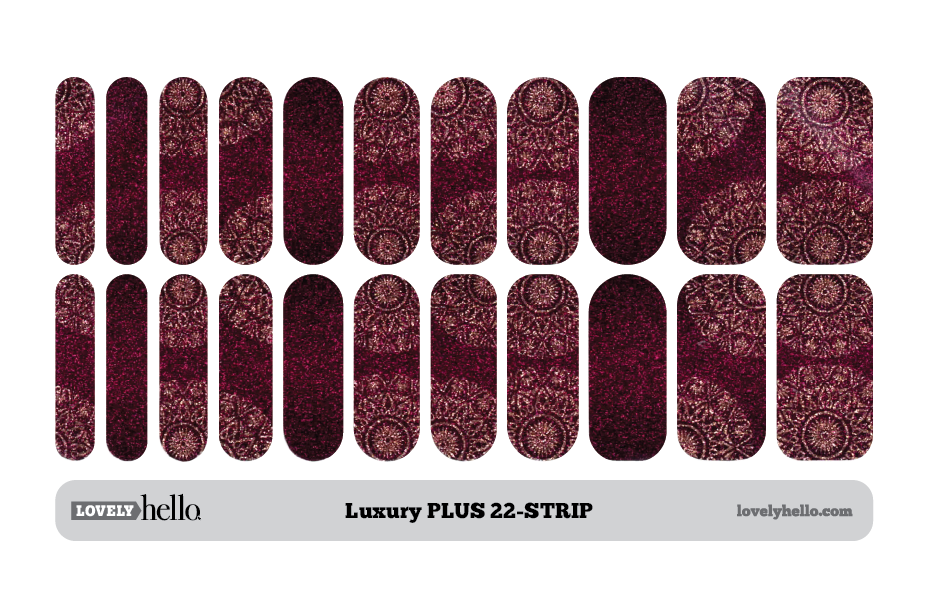 Plum Boho Glitz Nail Wraps