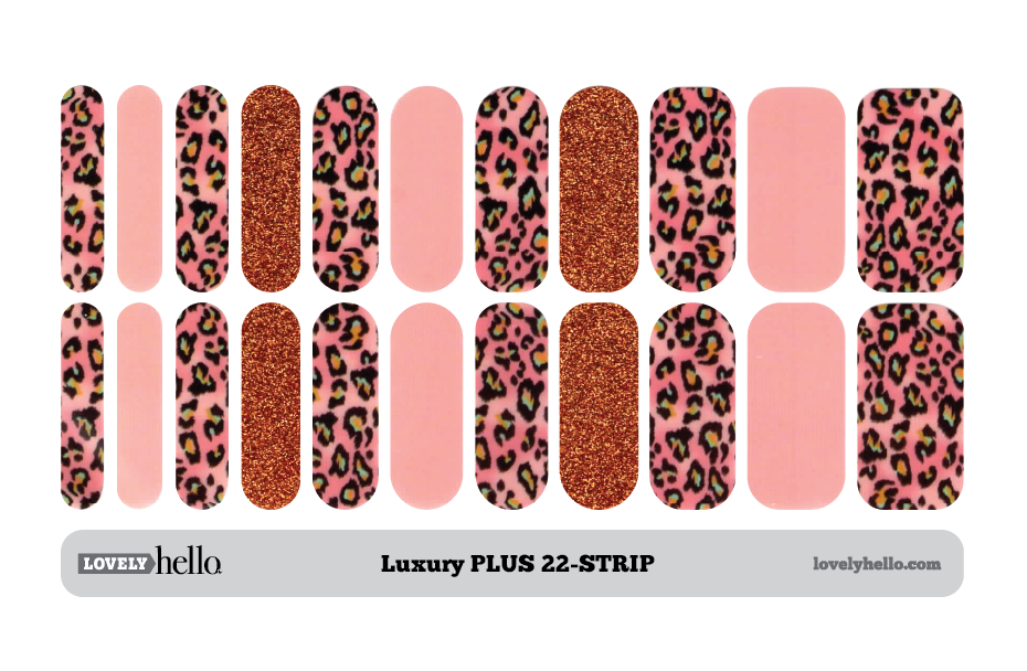 Pinky Leopard Glam Nail Wraps