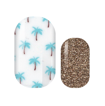 Aqua Palms Nail Wraps