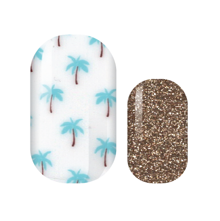 Aqua Palms Nail Wraps