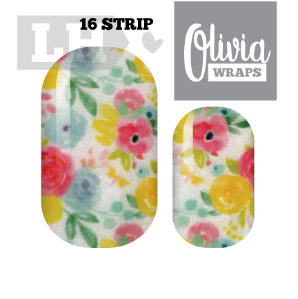 Primary Floral Cheer Nail Wraps