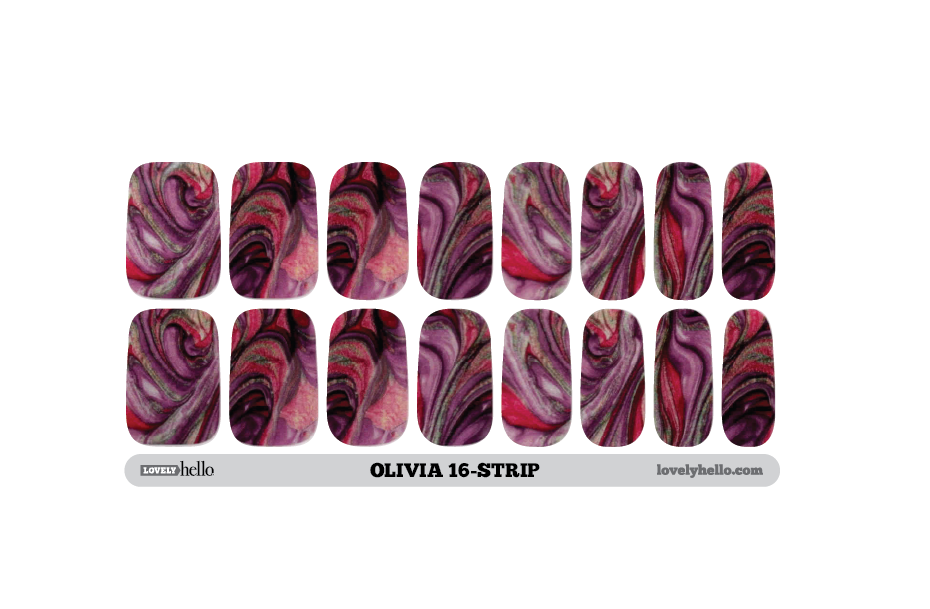 Lilac Rose Swirl Nail Wraps