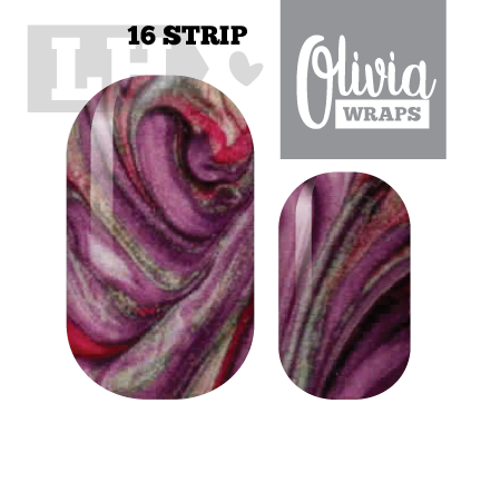 Lilac Rose Swirl Nail Wraps