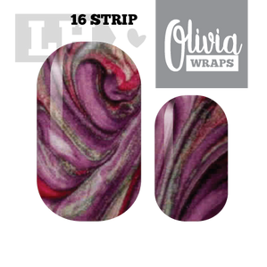 Lilac Rose Swirl Nail Wraps