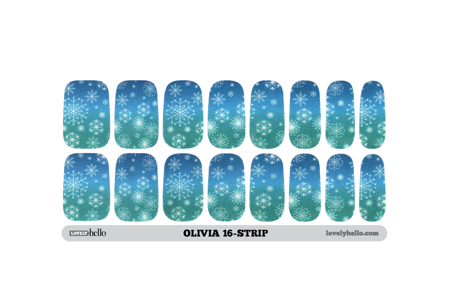 Snow Teal Nail Wraps