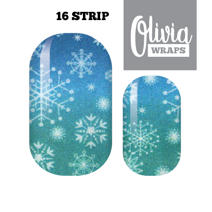 Snow Teal Nail Wraps