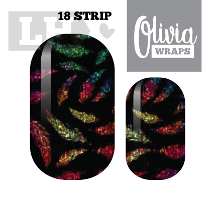 Rainbow Feathers Nail Wraps